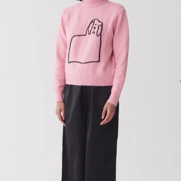 Lazy Oaf Pink Dog Print Mock Neck Sweater - Picture 4 of 12